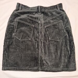 Dark Green Button Down Corduroy Mini Skirt